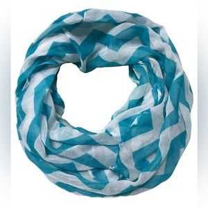 Lavello Blue White Chevron Infinity Scarf Size OS